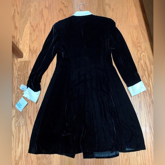 1990s Vtg Women’s 8 Collared Cuffed LAUREN RALPH LAUREN Velour Textured Dress - Picture 15 of 16